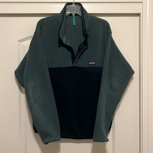 Patagonia Synchilla fleece pullover sweater Men’s Large - forest green/ navy